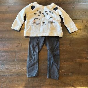 Carter’s Cheetah Sweater Set with Black Gold Sparkle Leggings